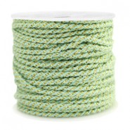 Macramé bead cord twisted 1.5mm Gold-soft mint green